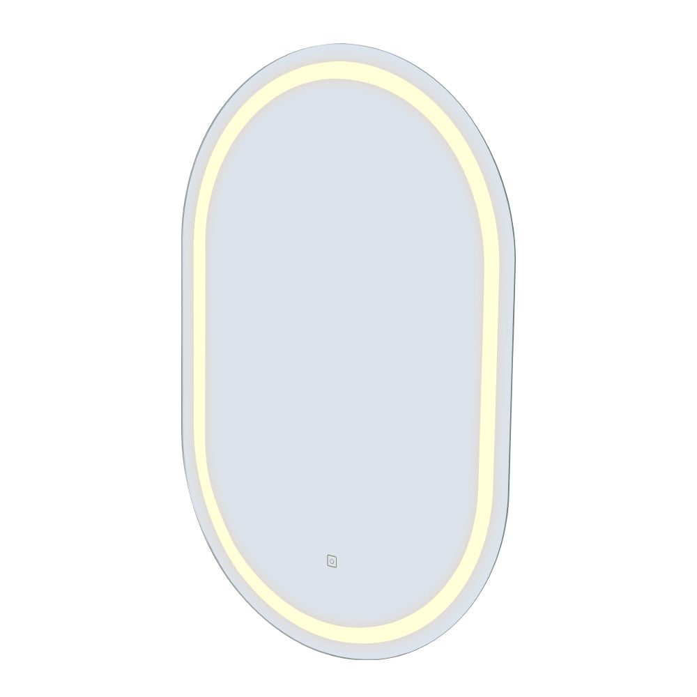 Embellir 2 LED Wall Mirror With Light 50X75CM Bathroom Decor Oval Mirrors Vanity