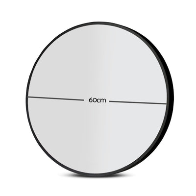 Embellir 2 Wall Mirror Makeup 60cm Home Decor Framed Mirrors Bathroom Round Black