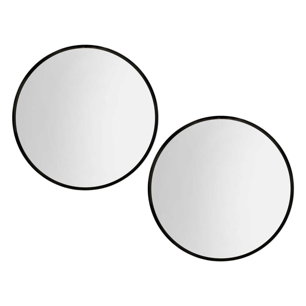 Embellir 2 Wall Mirror Makeup 90cm Home Decor Framed Mirrors Bathroom Round Black
