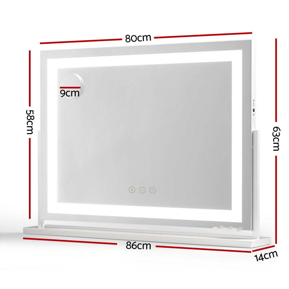 Embellir Makeup Mirror 80x58cm 360~ Rotatable Vanity Mirror with Lights Bright Light Strip Adjustable