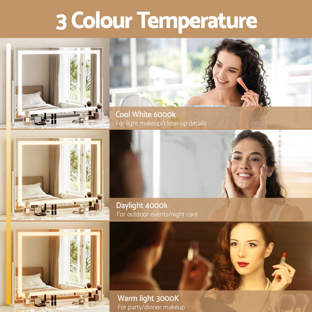 Embellir Makeup Mirror 80x58cm 360~ Rotatable Vanity Mirror with Lights Bright Light Strip Adjustable