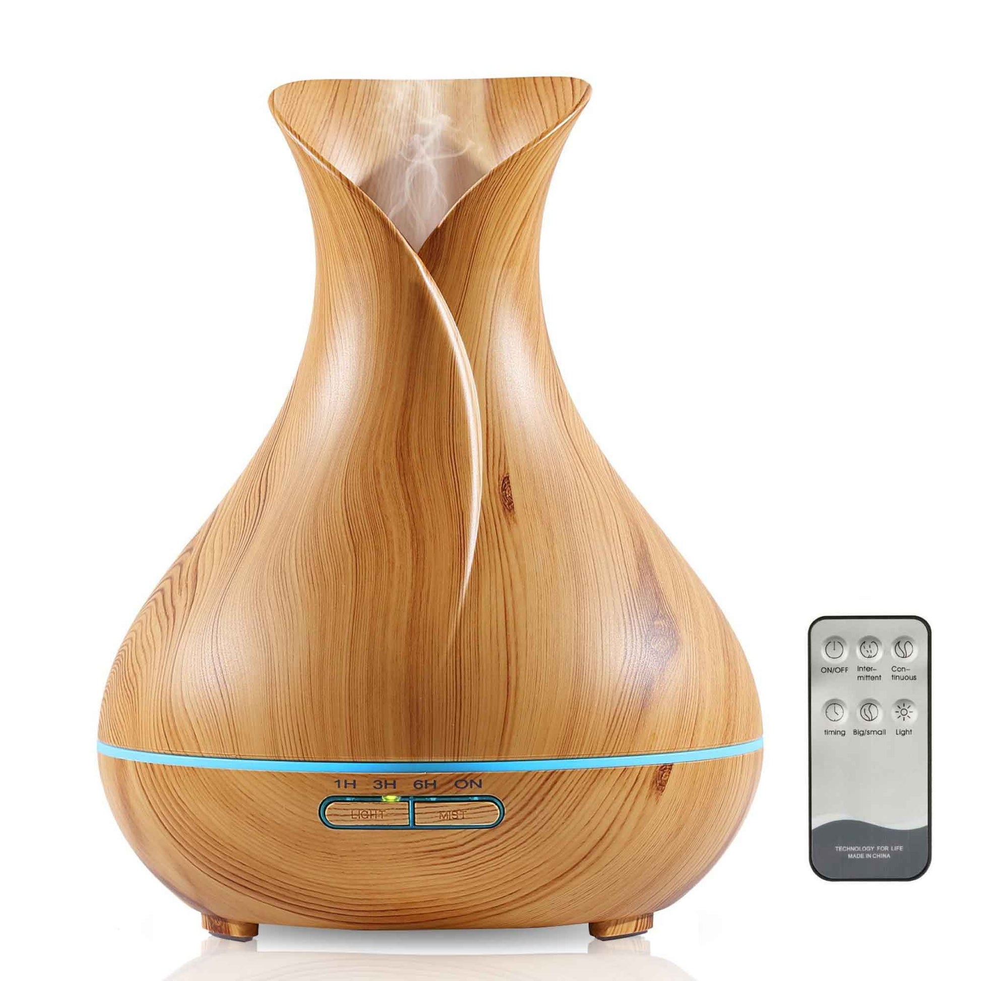 Essential Oil Aroma Diffuser Tulip Light Wood -Ultrasonic Mist Humidifier