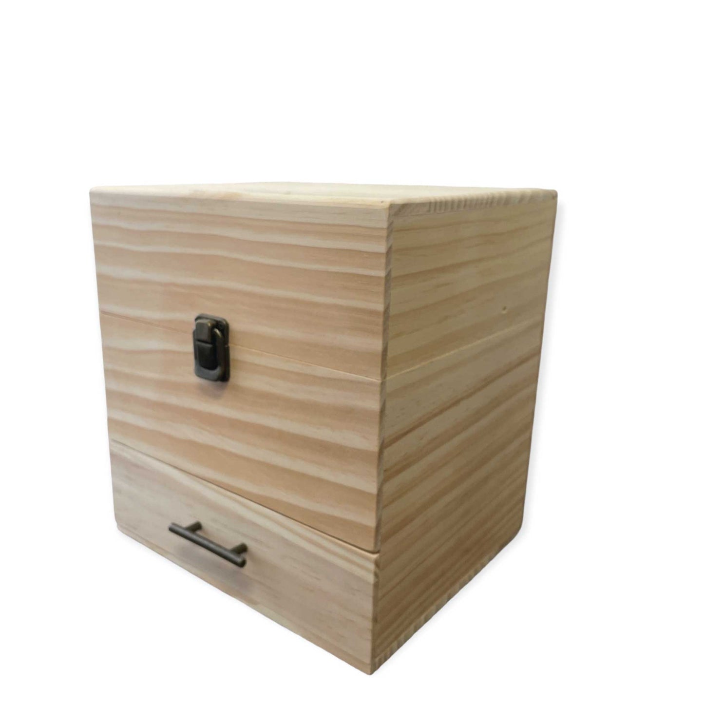 Essential Oils Wood Storage Box - Wooden Oil Bottle Slots