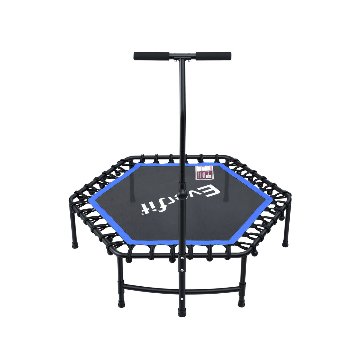 Everfit 48inch Hexagon Fitness Trampoline Rebounder Adjustable Handrail Blue