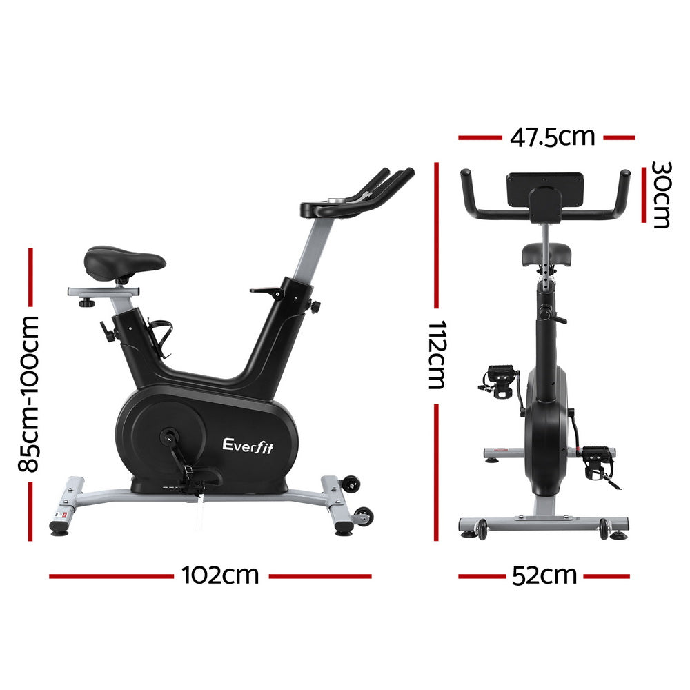 Everfit Exercise Bike Spin Bike Electromagnetic Smart Home Fitness 24-Level Resistance 120kg Bluetooth