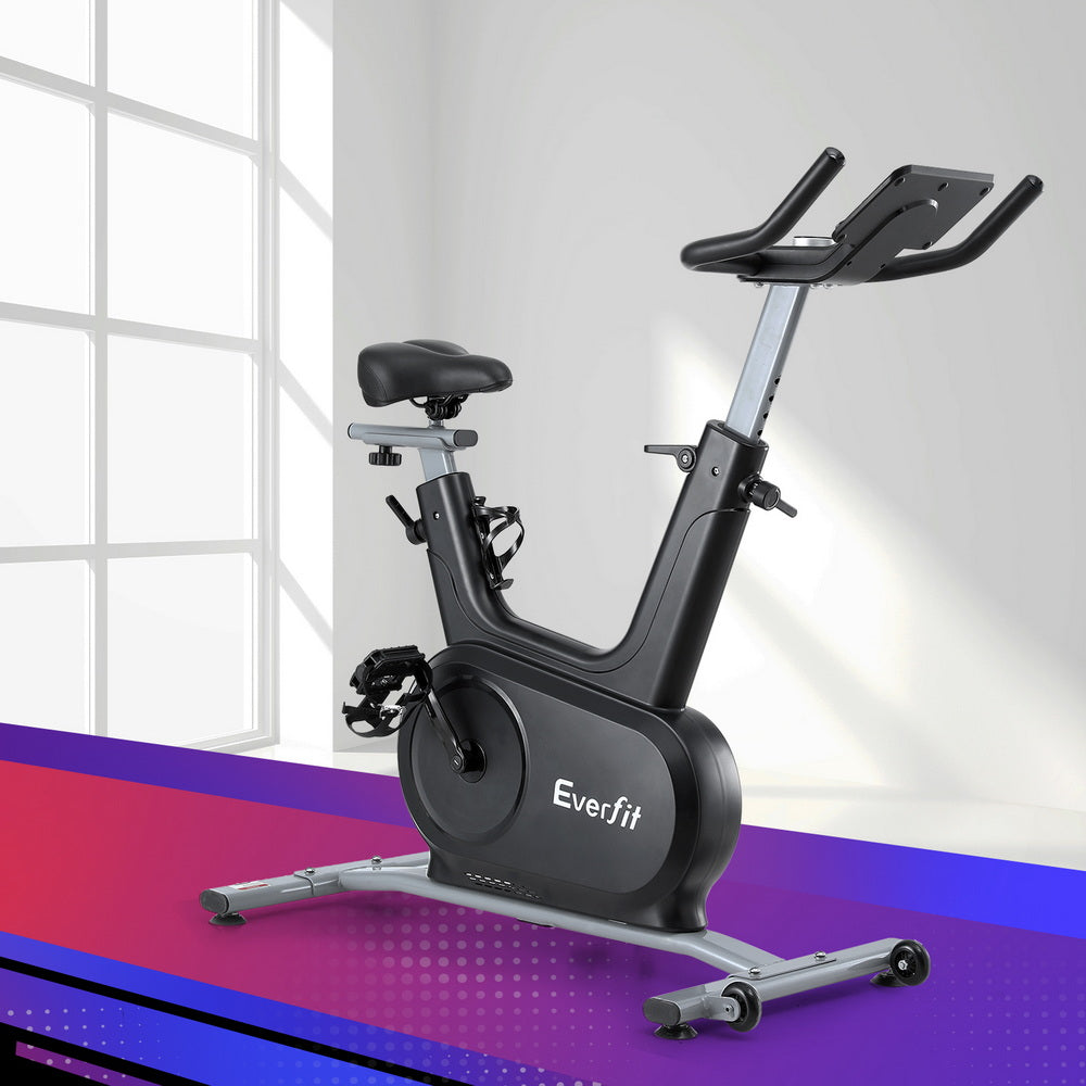 Everfit Exercise Bike Spin Bike Electromagnetic Smart Home Fitness 24-Level Resistance 120kg Bluetooth