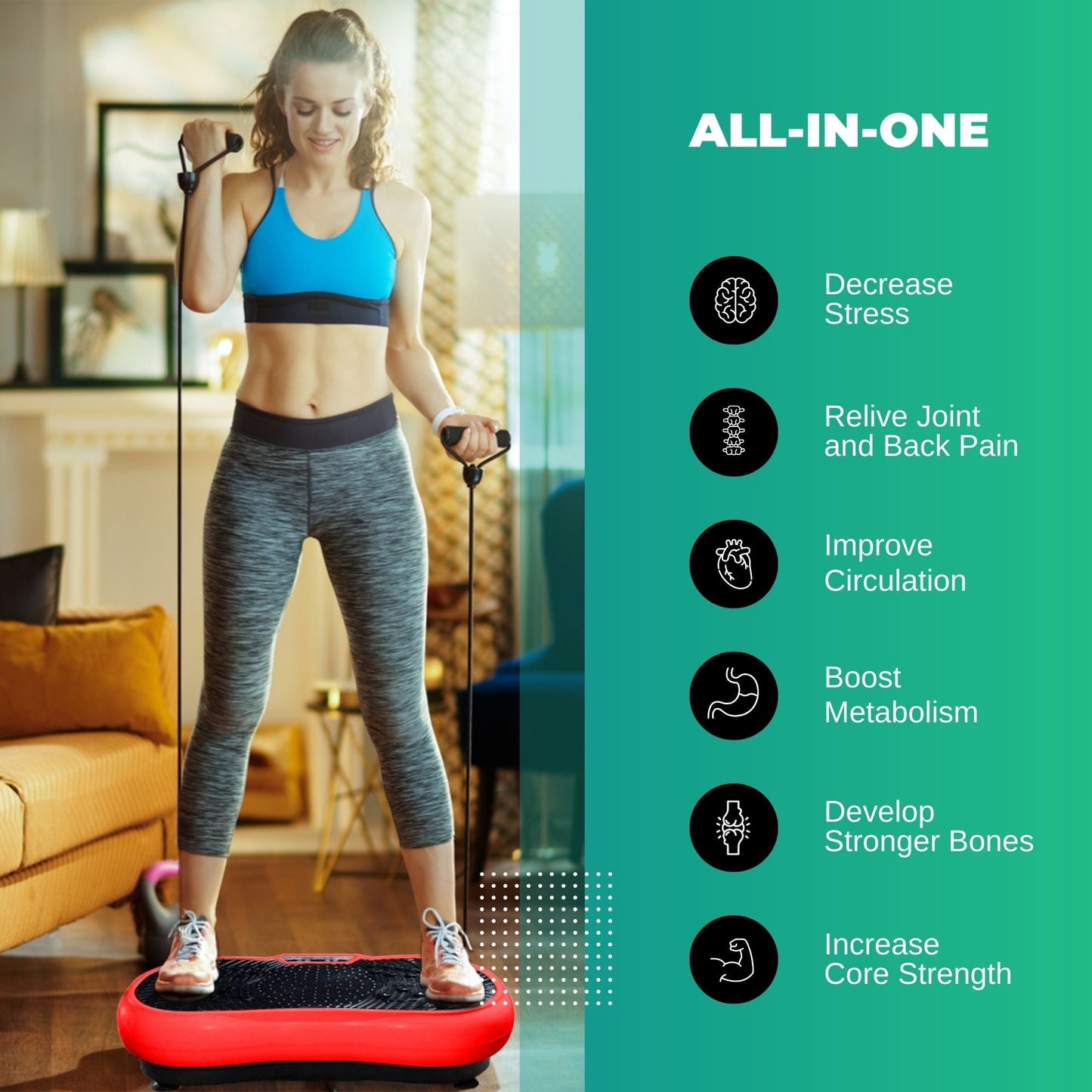 Exercise Vibration Machine Platform - Fitness Vibrating Plate - Body Workout