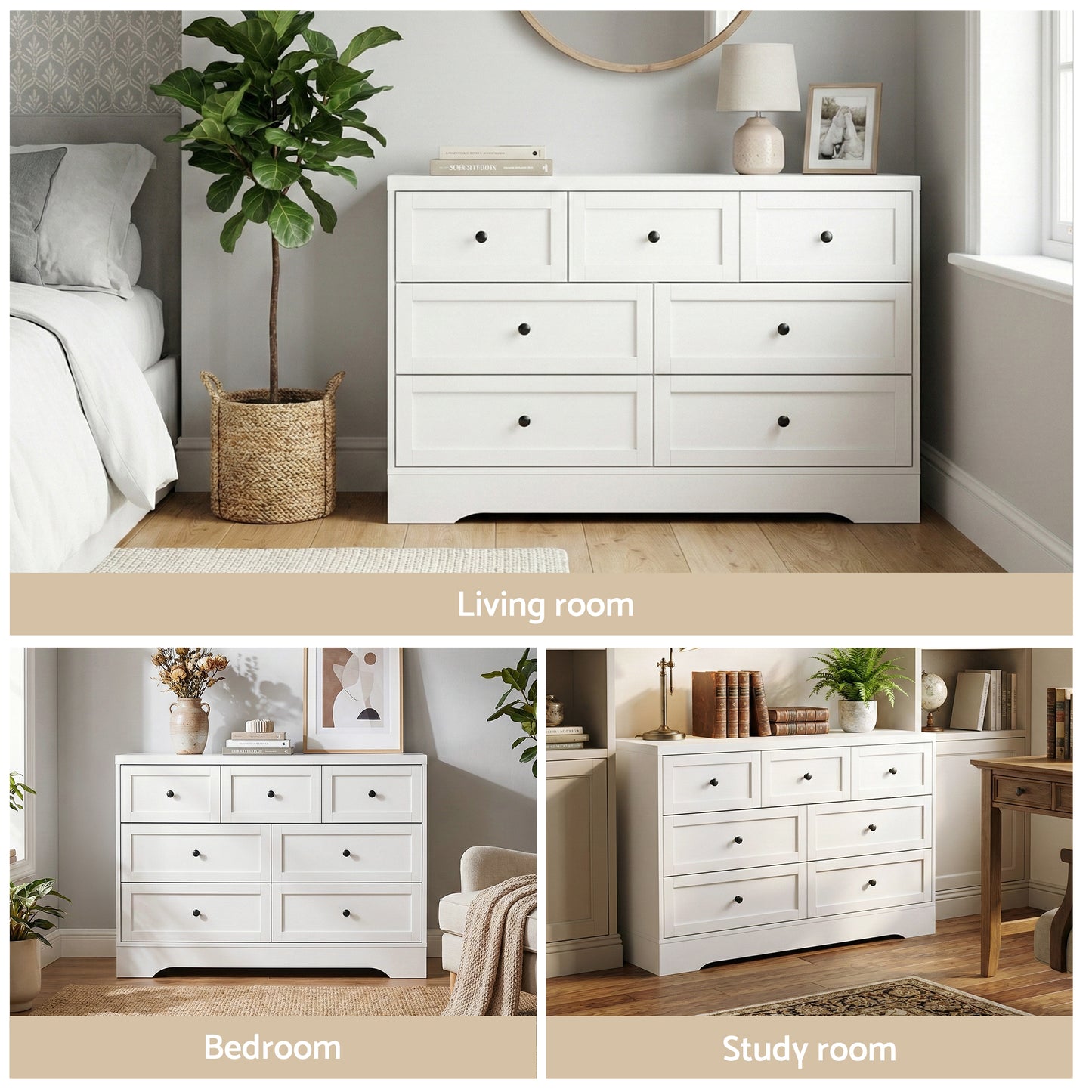 Artiss 7 Chest of Drawers Dresser Table White