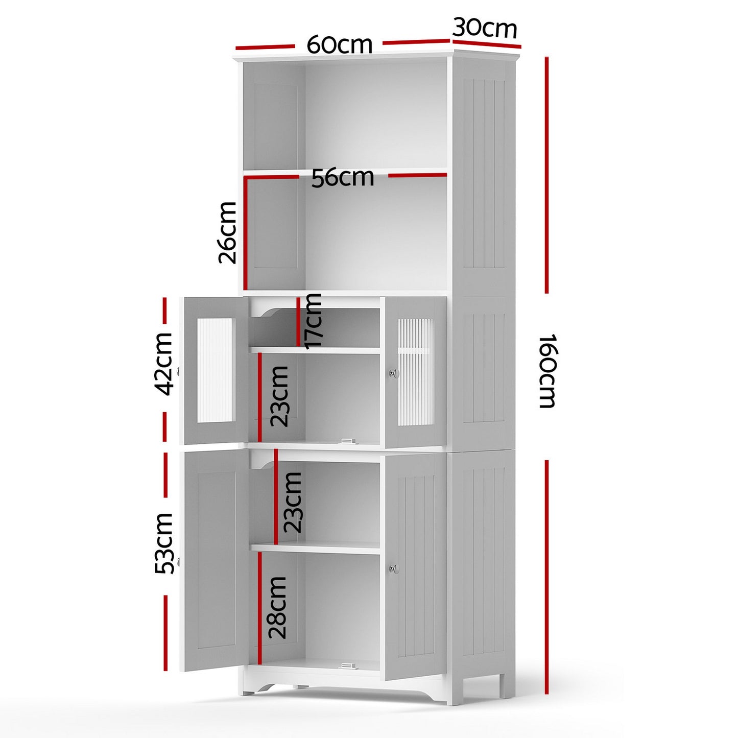 Artiss Buffet Sideboard Cabinet Pantry Kitchen Bathroom Storage Cupboard 160cm