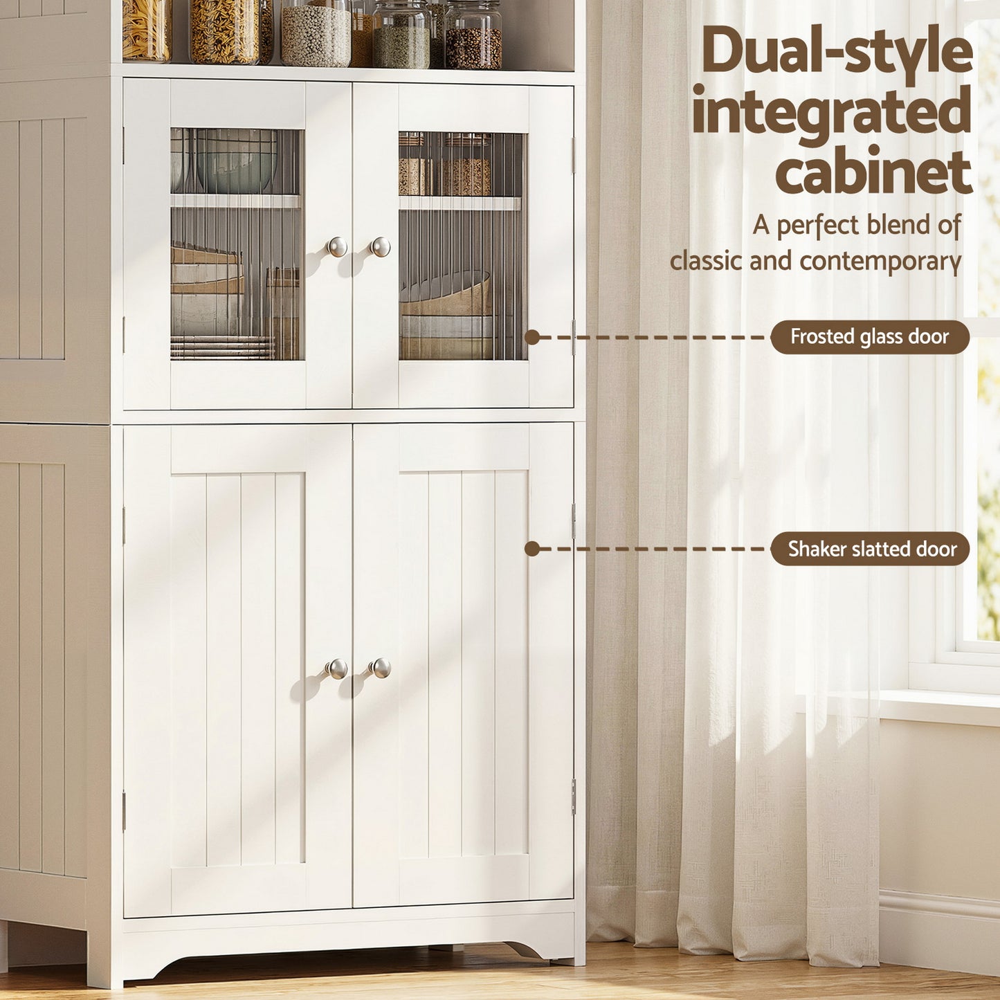 Artiss Buffet Sideboard Cabinet Pantry Kitchen Bathroom Storage Cupboard 160cm