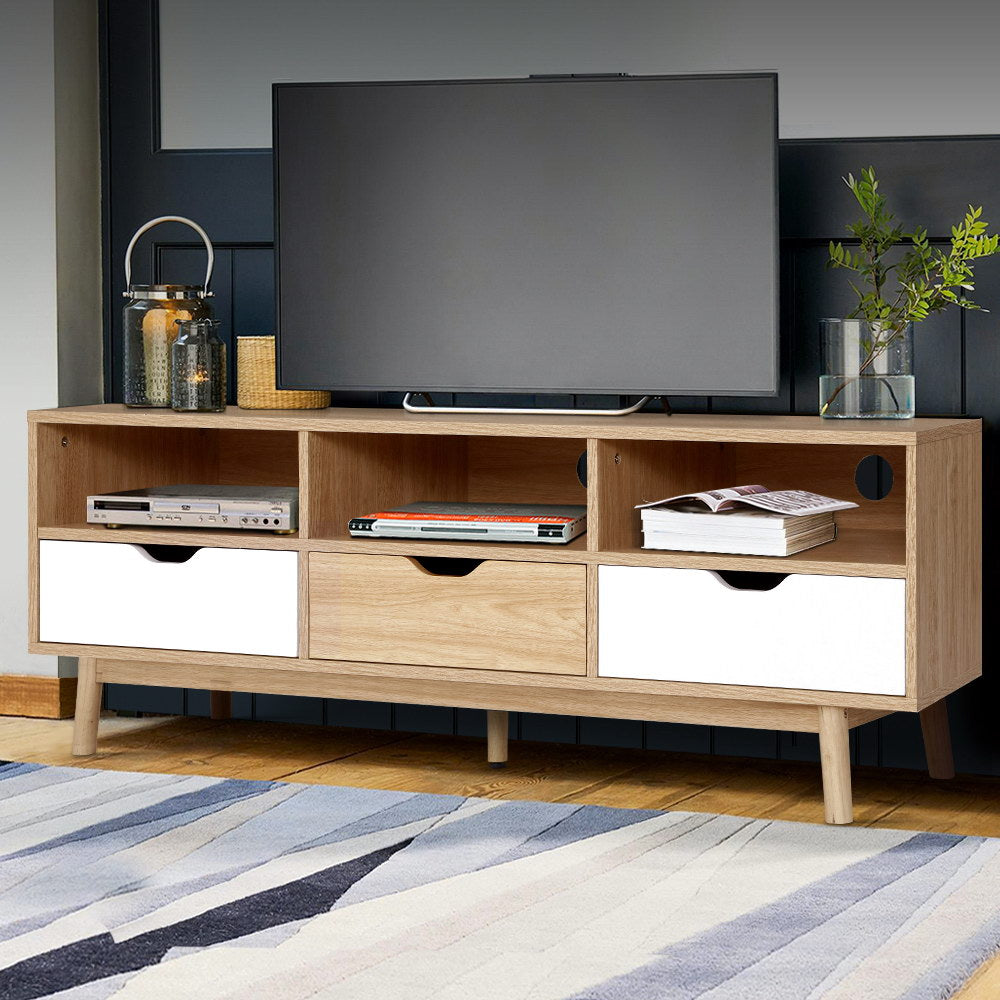 Artiss TV Cabinet Entertainment Unit Stand Wooden Storage 140cm Scandinavian
