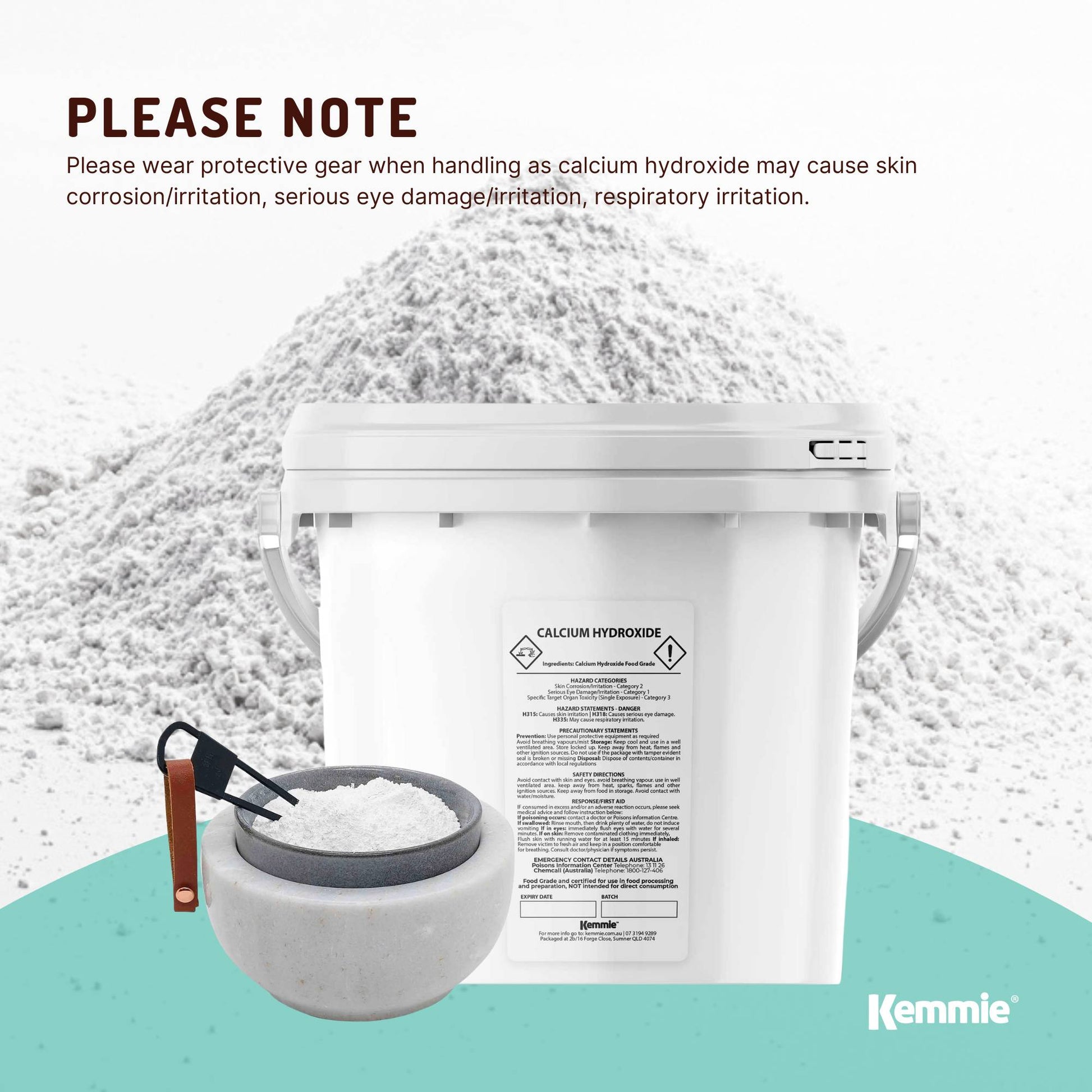 Food Grade Calcium Hydroxide Powder Tubs - FCC Hydrated Slaked Pickling Bulk