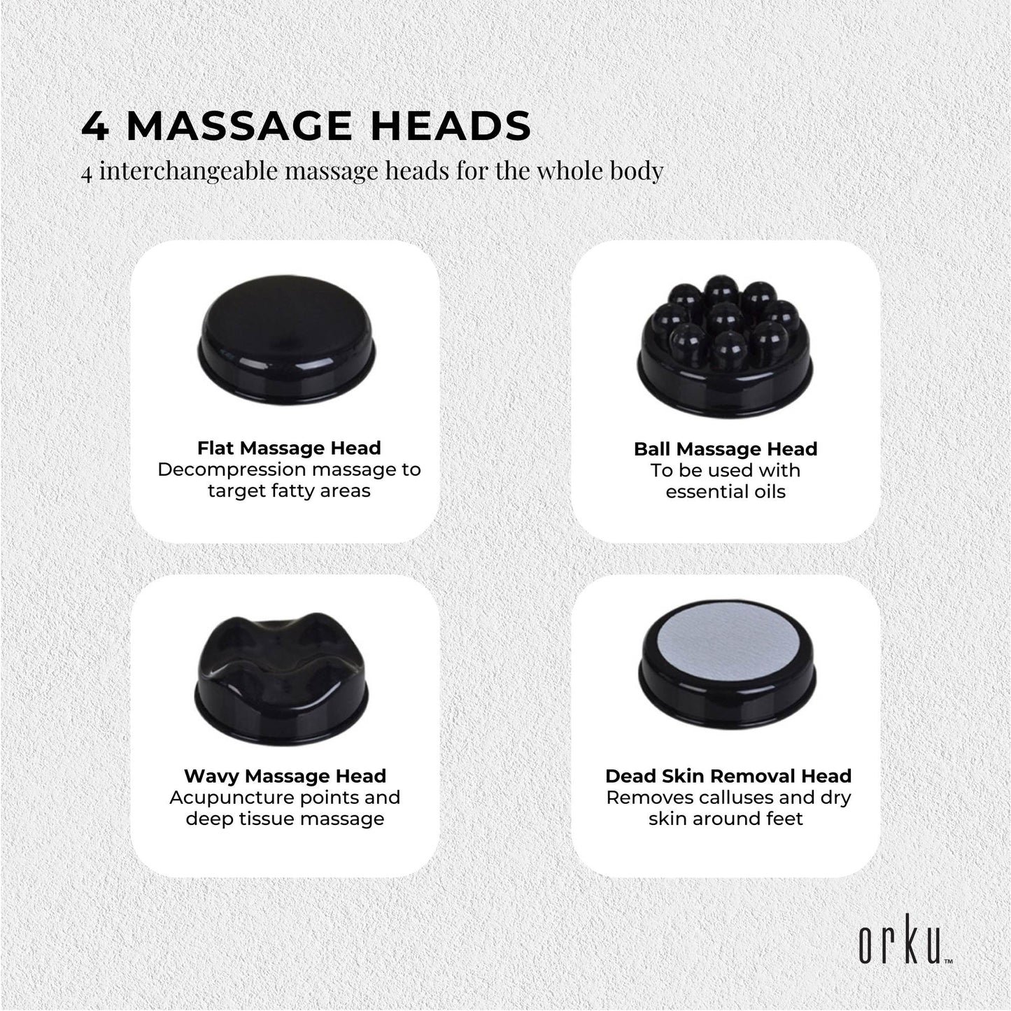 Full Body Vibration Handheld Massager - 4 Massage Heads Neck Shoulders Back Legs