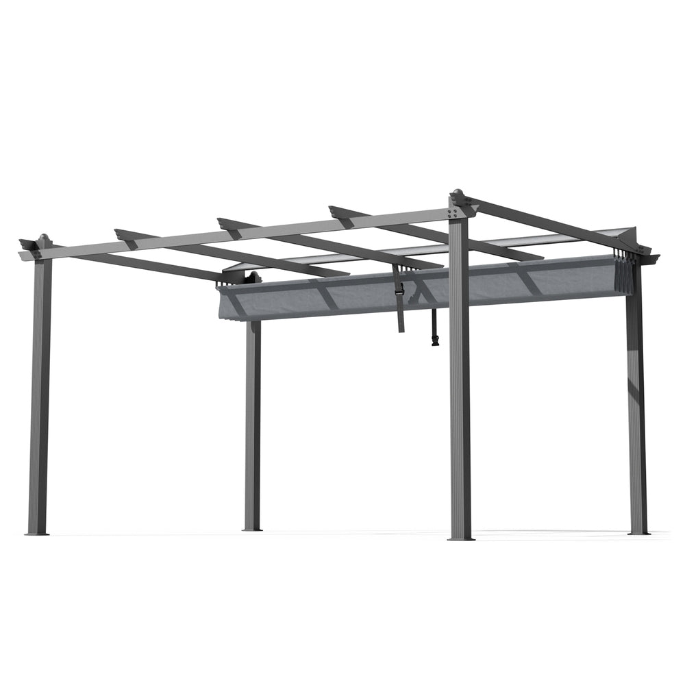 Instahut Gazebo Outdoor Garden Pergola Aluminium Frame Adjustable Canopy 3x4m Grey
