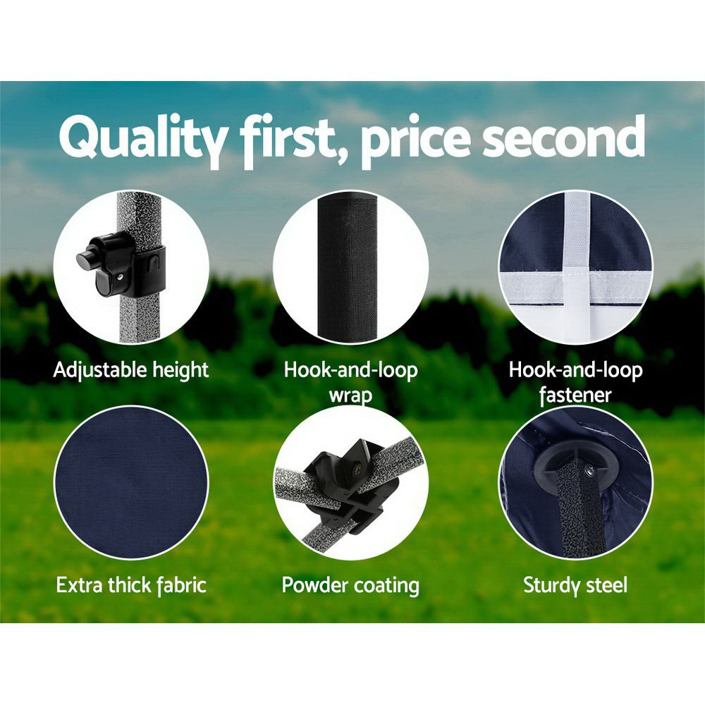 Instahut Gazebo Pop Up Marquee 3x6 Folding Tent Gazebos Camping 500D Oxford Navy