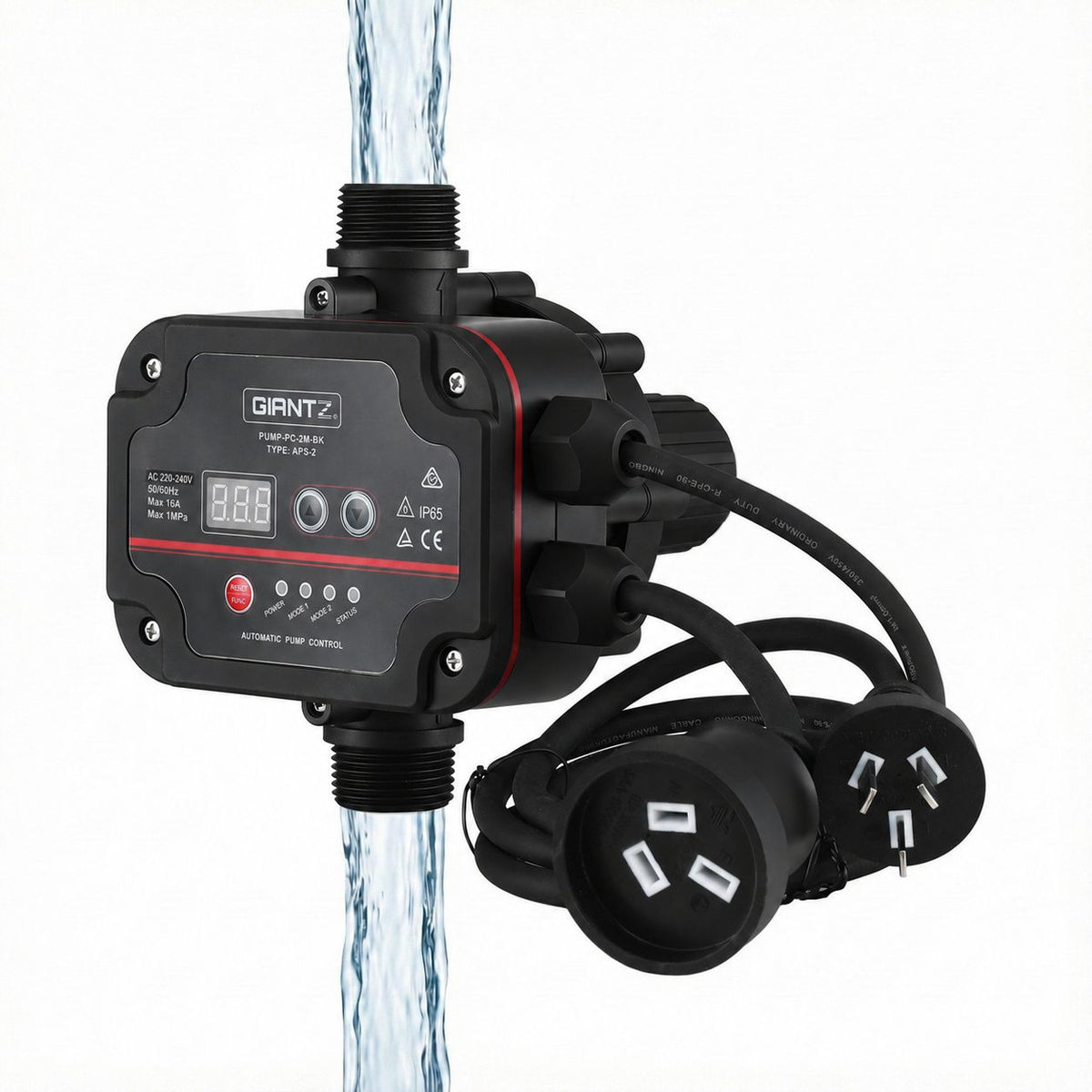 GIANTZ Digital Water Pump Controller 16A 1.5kW Max High Power Pressure Switch Adjustable 10Bar IP65