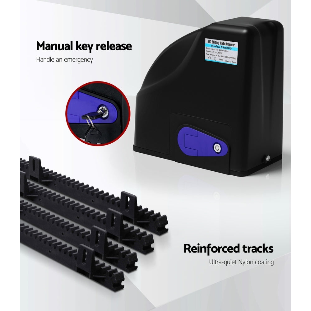 LockMaster Automatic Sliding Gate Opener Kit 4M 600KG