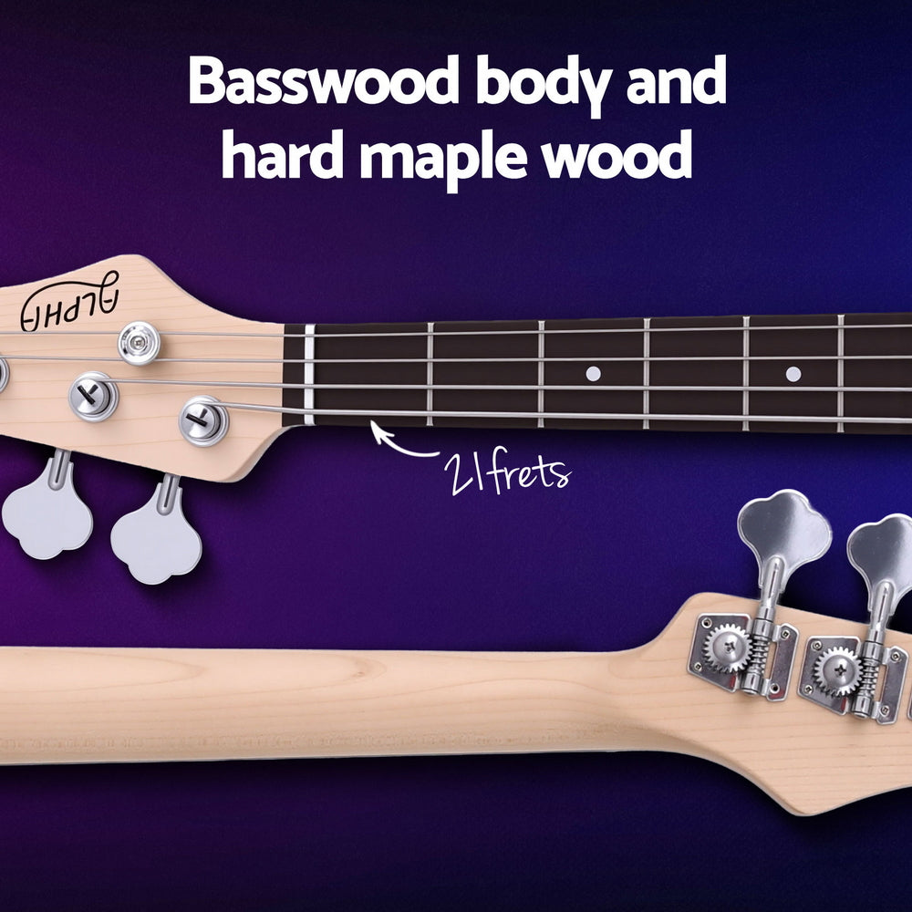 Alpha Electric Guitar Bass 47 Inch Red