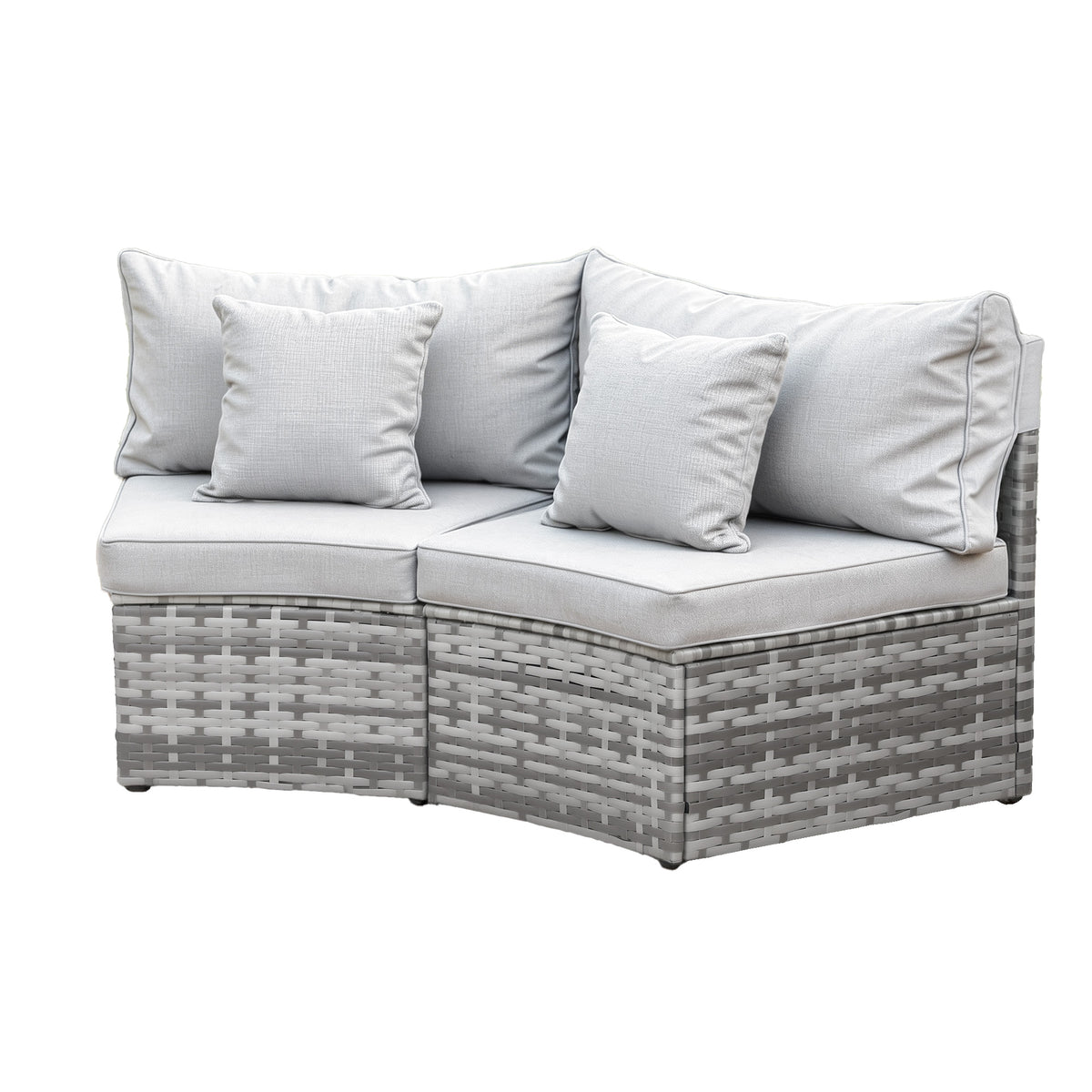 Gardeon 2 PCS Outdoor Sofa Set Rattan Modular Chair Garden Patio Furniture Grey