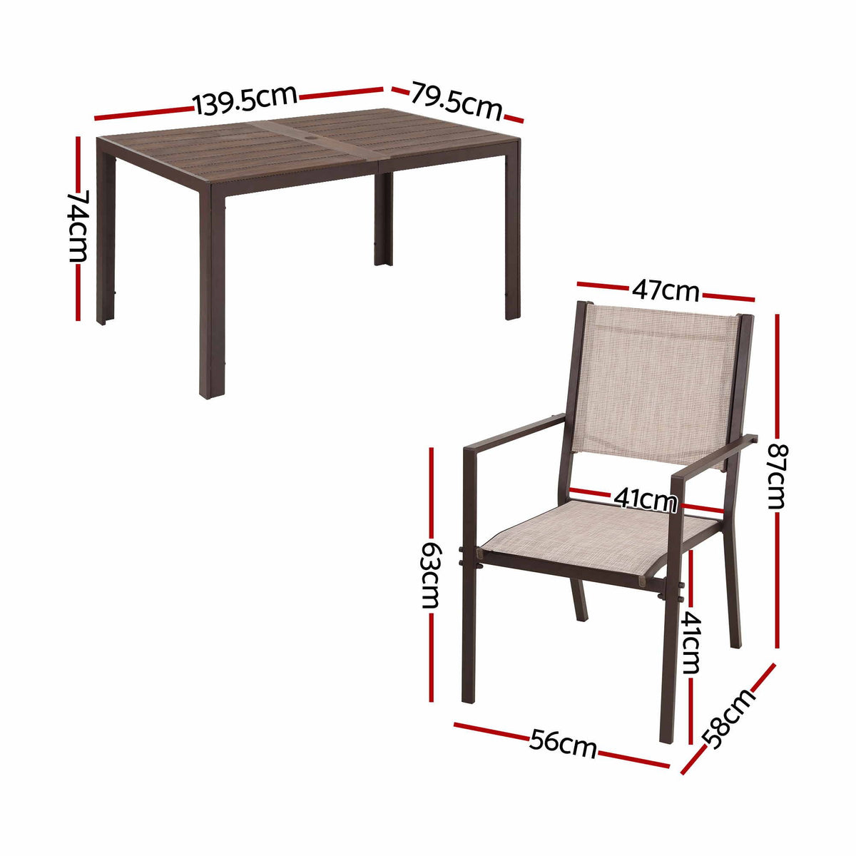 Gardeon 7PCS Outdoor Dining Set Patio Furniture Table and Chairs Garden Coffee