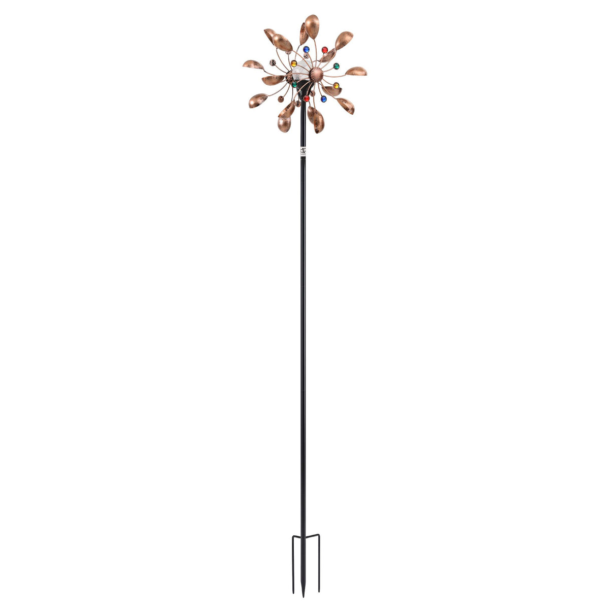 Gardeon Garden Windmill Metal Wind Spinner Solar Light Outdoor 190cmr Bronze
