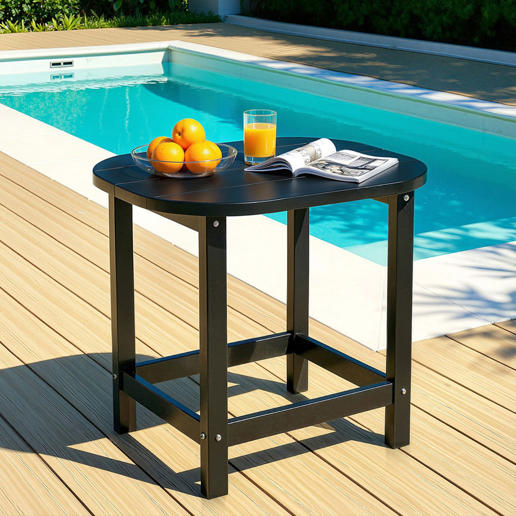 Gardeon Outdoor Coffee Side Table HDPE Desk Patio Furniture Camping Garden Black