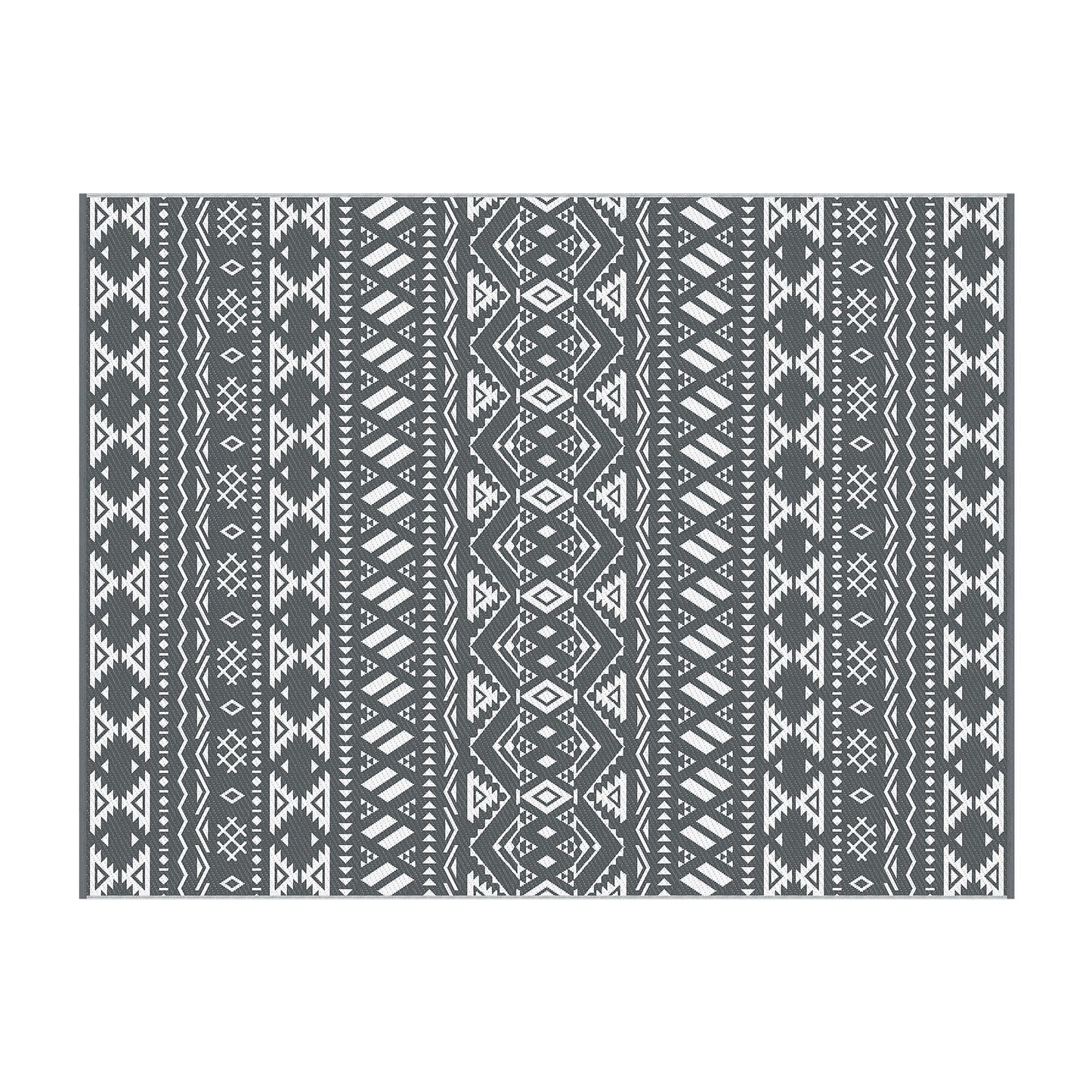 Gardeon Outdoor Rugs 274x366cm Large Carpet Reversible Area Mat PP Dual-Sided Patio Rug Bohemian