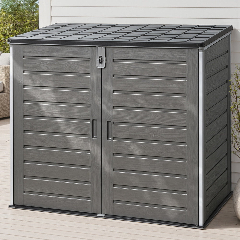 Gardeon Outdoor Storage Box 1170L Container Lockable Cabinet Tool Organizer Shed Grey