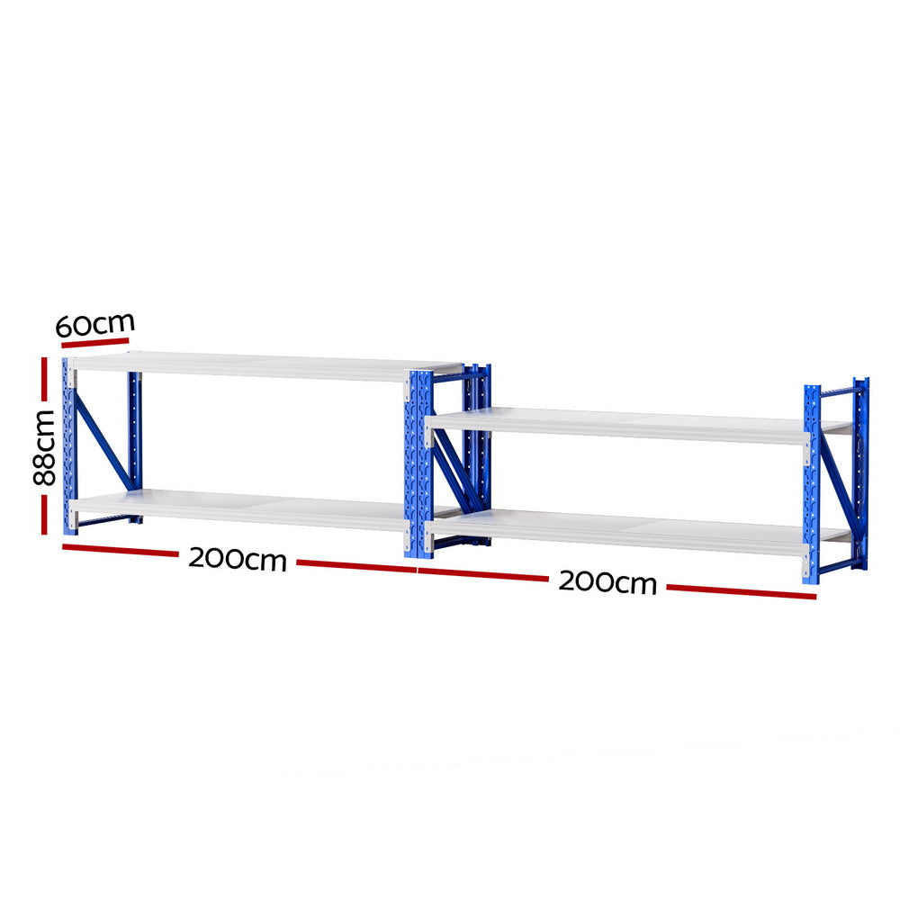 Giantz 2x 0.9M Garage Shelving Workbench Warehouse Rack