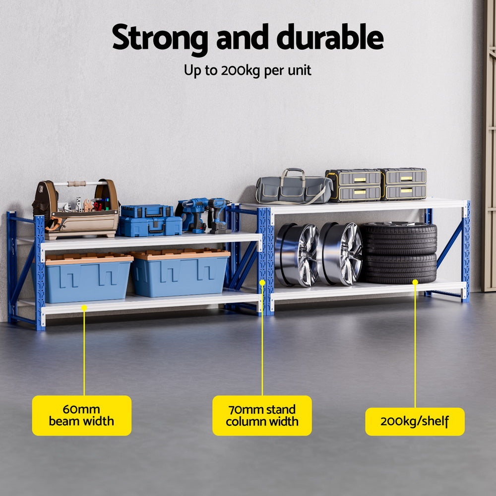 Giantz 2x 0.9M Garage Shelving Workbench Warehouse Rack