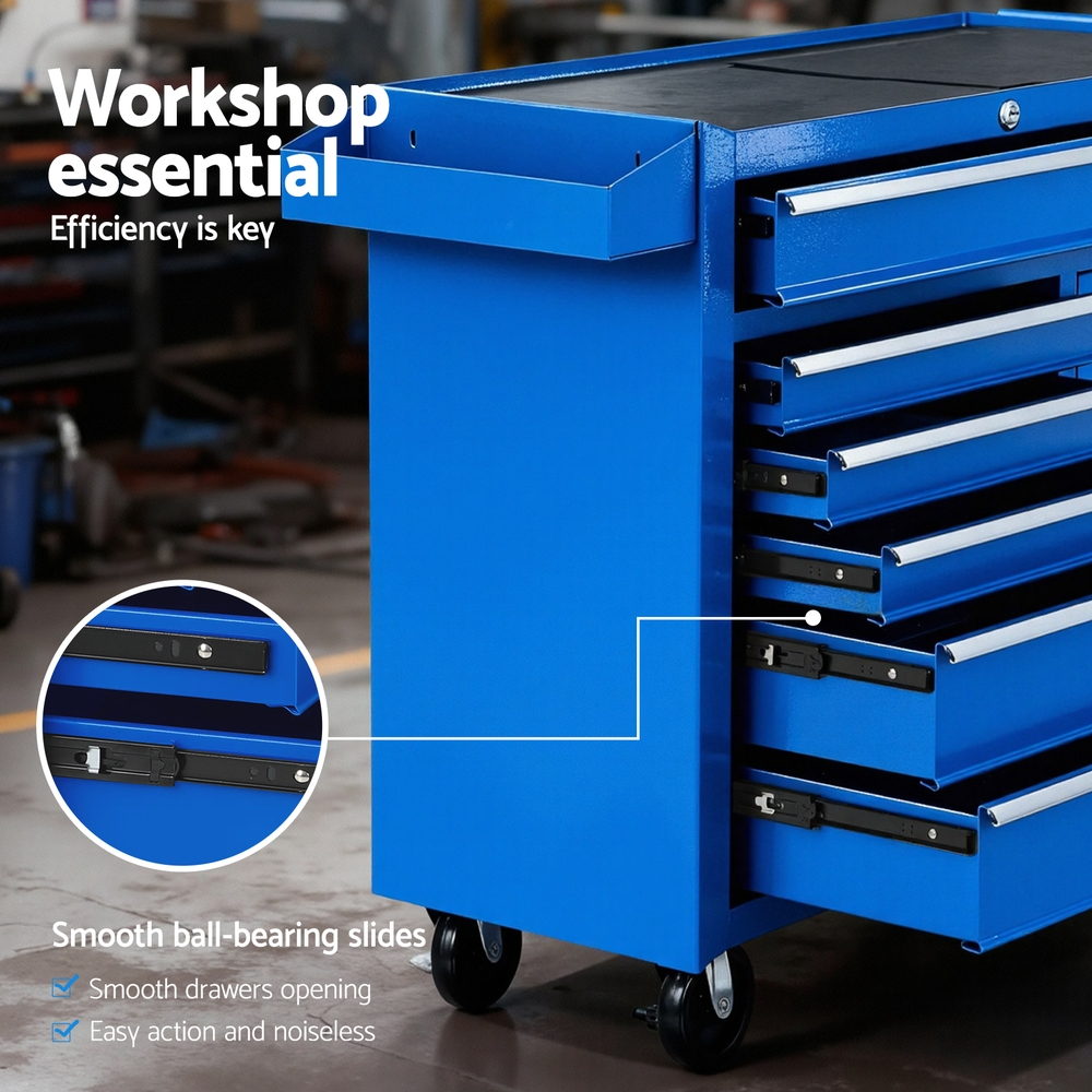 Giantz 6 Drawer Tool Chest Trolley Cabinet Cart Toolbox Storage Organiser Wheels