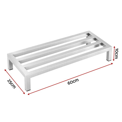 Giantz 60x25cm Dunnage Rack 2-Pack Stainless Steel Kitchen Floor Stand