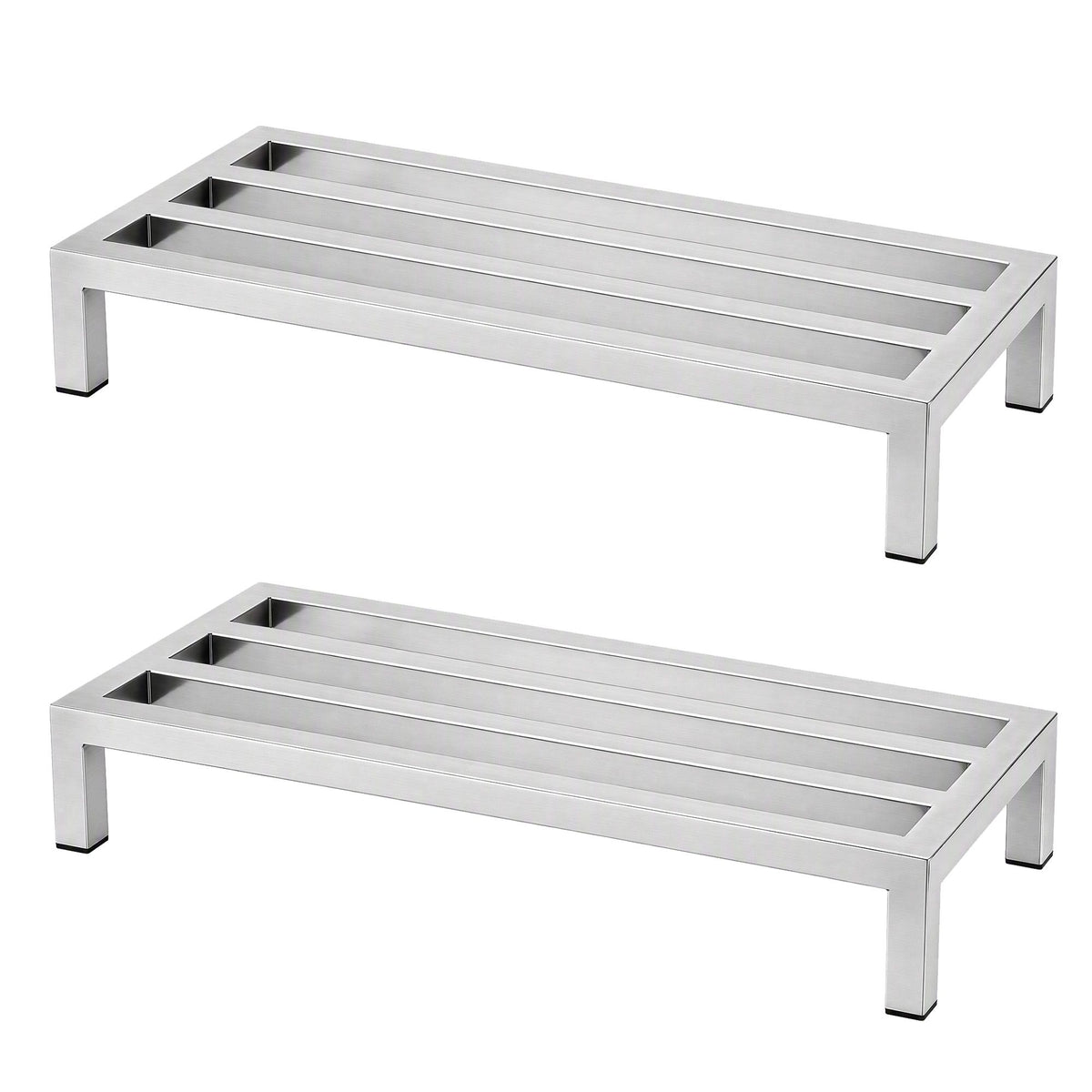 Giantz 60x25cm Dunnage Rack 2-Pack Stainless Steel Kitchen Floor Stand