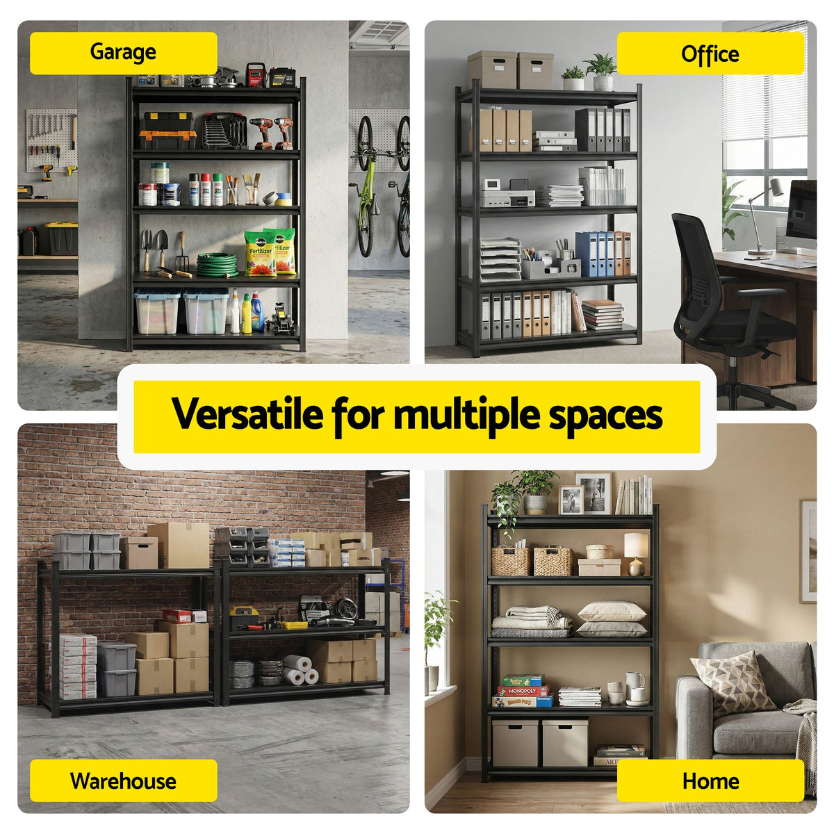 Giantz Garage Shelving 2.4X1.8m Warehouse Rack Storage Shelves Workshop Racks Steel