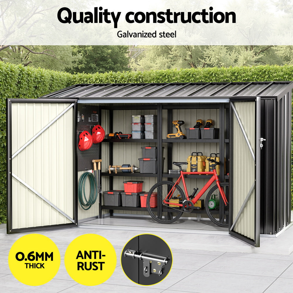 Giantz Garden Shed 2.22x0.91M Bike Sheds Outdoor Storage Tool Workshop House Shelter Double Door