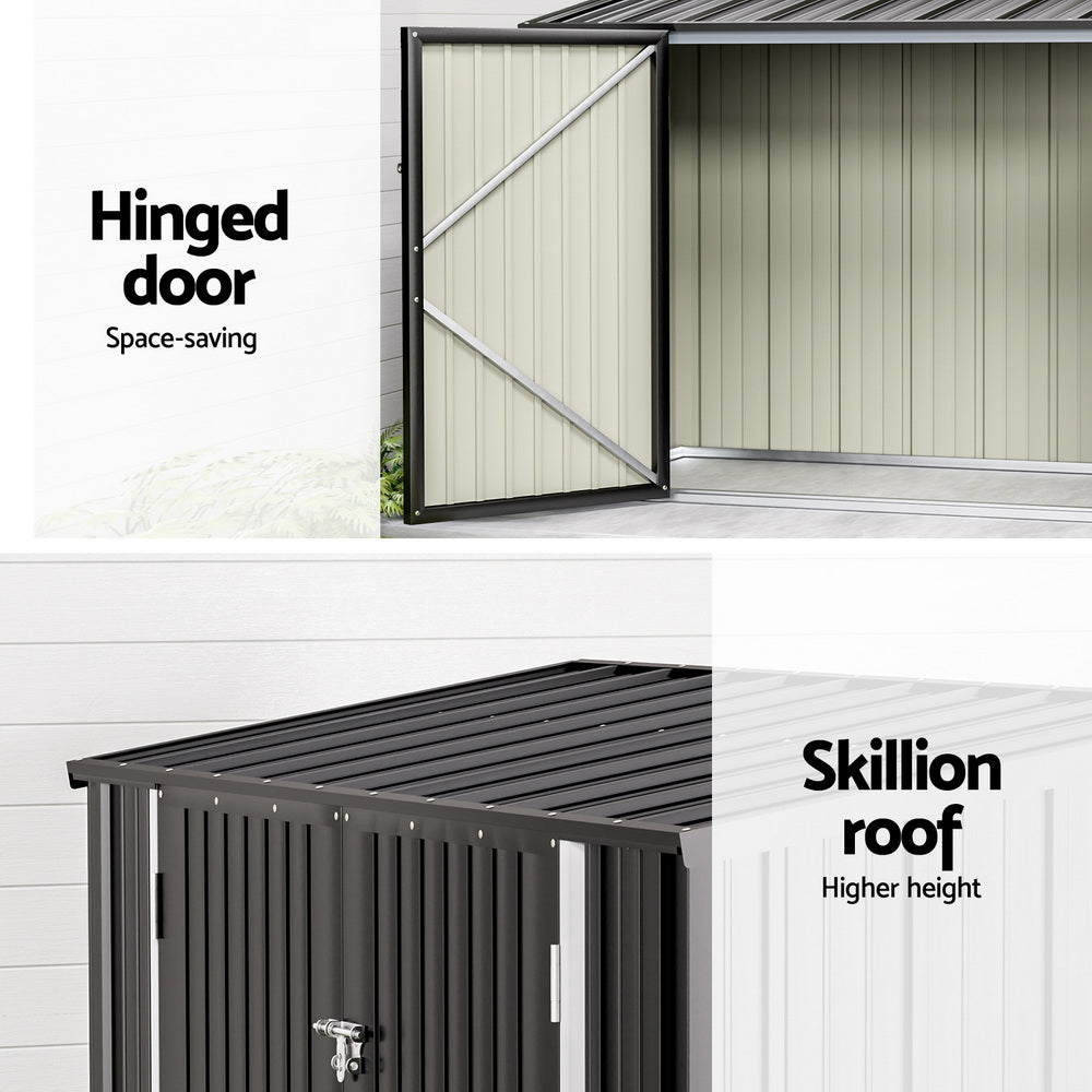 Giantz Garden Shed 2.22x0.91M Bike Sheds Outdoor Storage Tool Workshop House Shelter Double Door