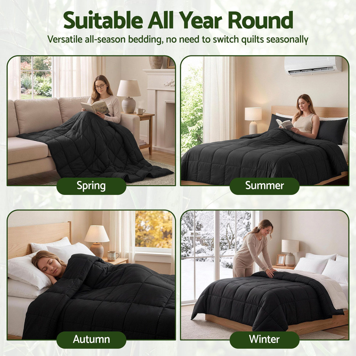 Giselle 200GSM Bamboo Microfibre Super King Quilt Lightweight All Season Doona