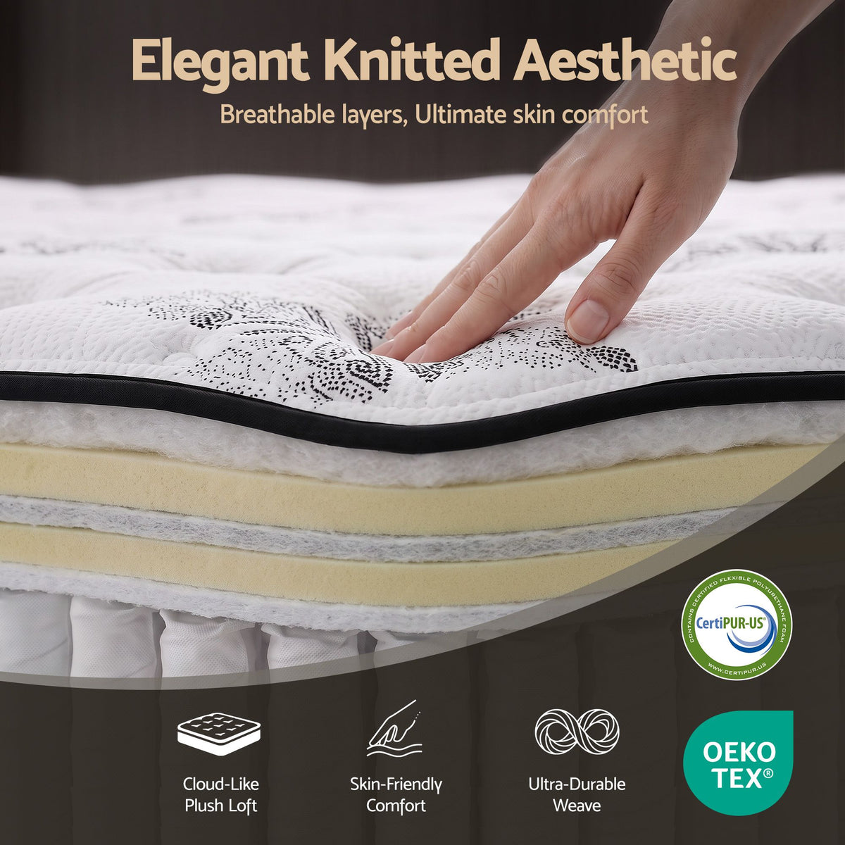 Giselle Bedding 34cm Mattress Euro Top Pocket Spring King Single