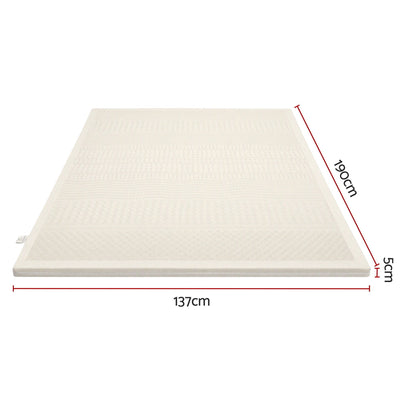 Giselle Bedding Double Latex Mattress Topper 7-Zone Natural Latex Core Breathable 5cm