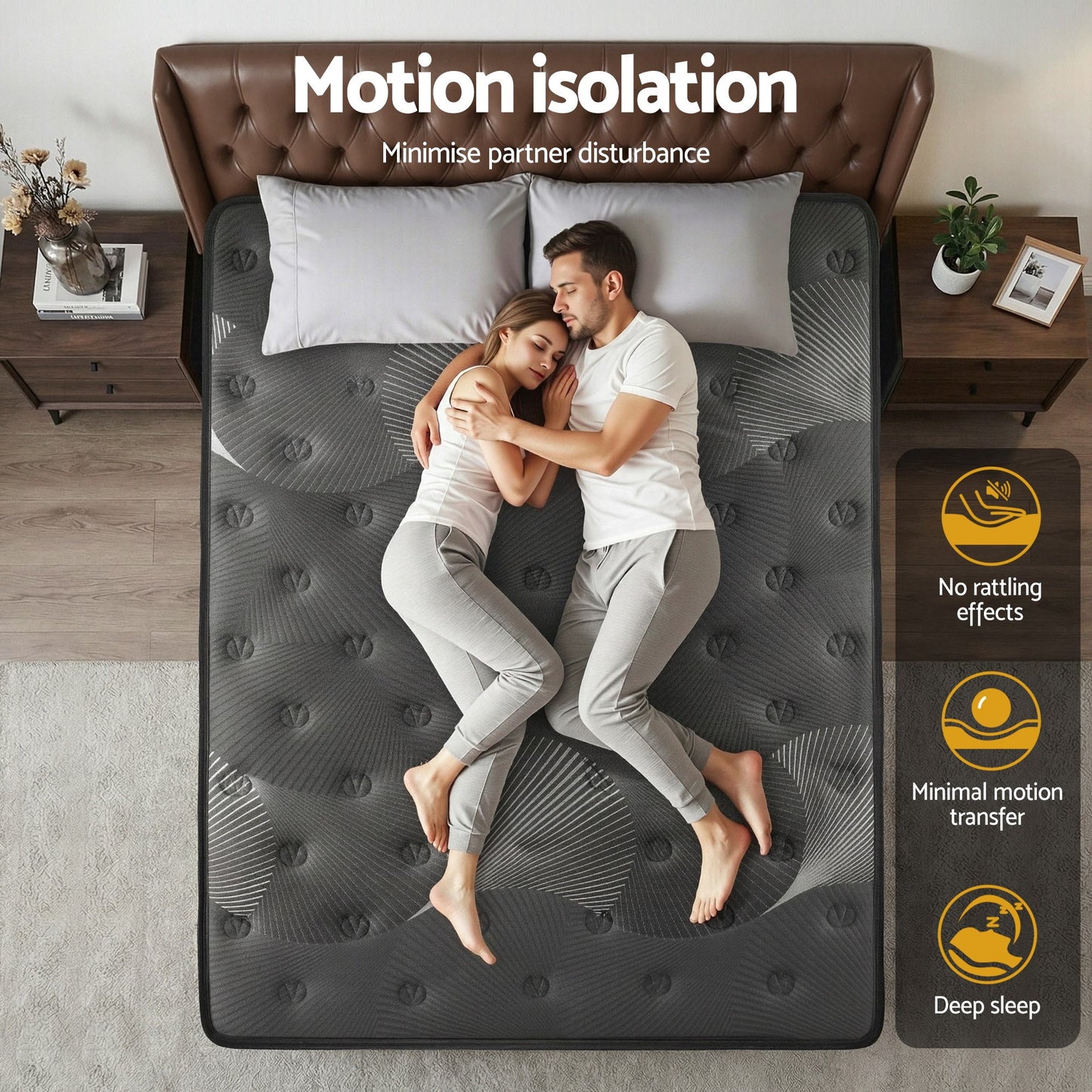 Giselle Bedding King Mattress 35cm Euro Top with Graphene Cooling Comfort Medium Firm