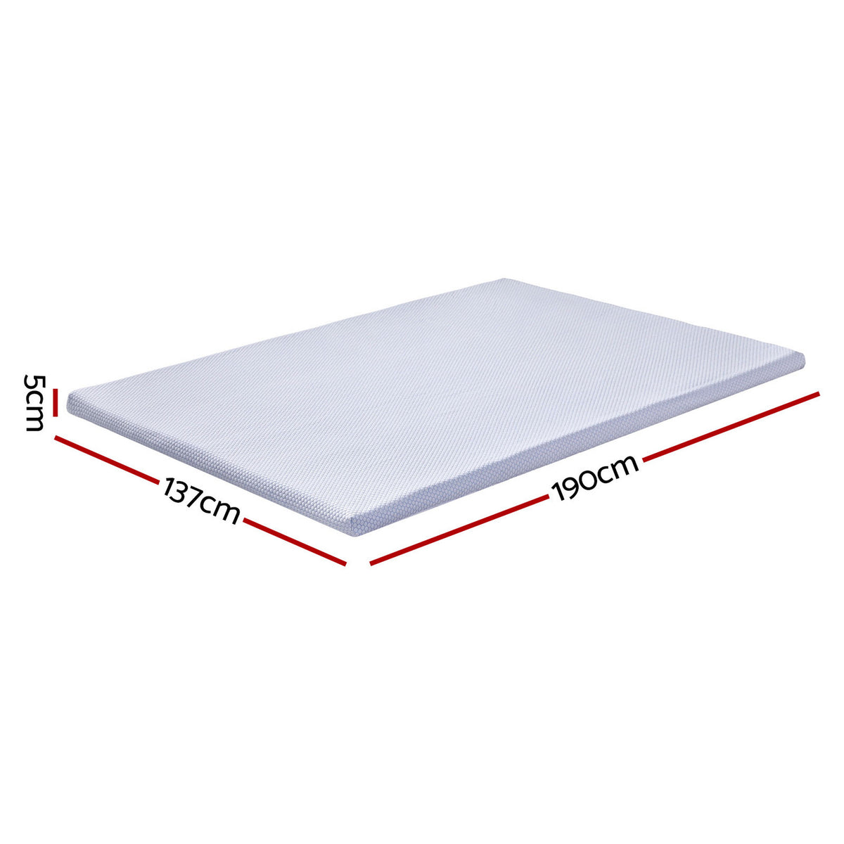 Giselle Bedding Natural Latex Mattress Topper, 7-Zone Pressure Relief Bed Pad for Back Pain, Ice Silk Cooling Cover for Hot Sleepers, 5cm Firm Support, Double