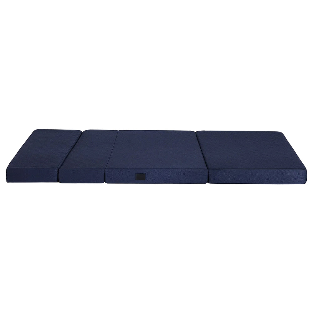 Giselle Foldable Mattress Folding Foam Mattresses Portable Floor Mat Blue Double