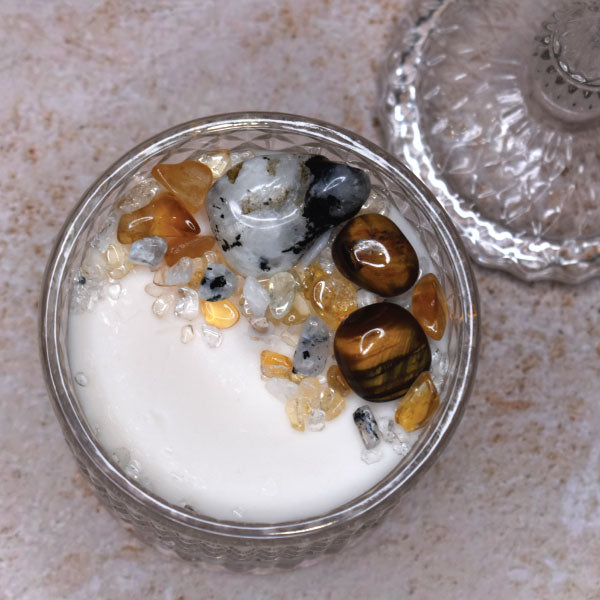 Good Fortune Crystal Candle Medium
