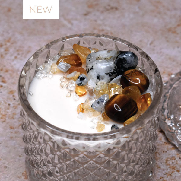 Good Fortune Crystal Candle Medium