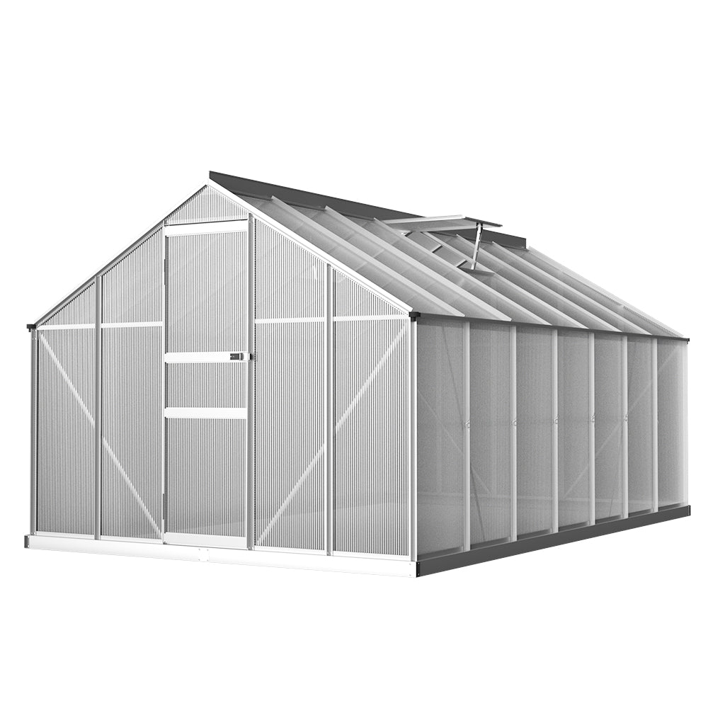 Green Fingers Greenhouse 4.2x2.5x1.95M Aluminium Polycarbonate Green House Garden Shed