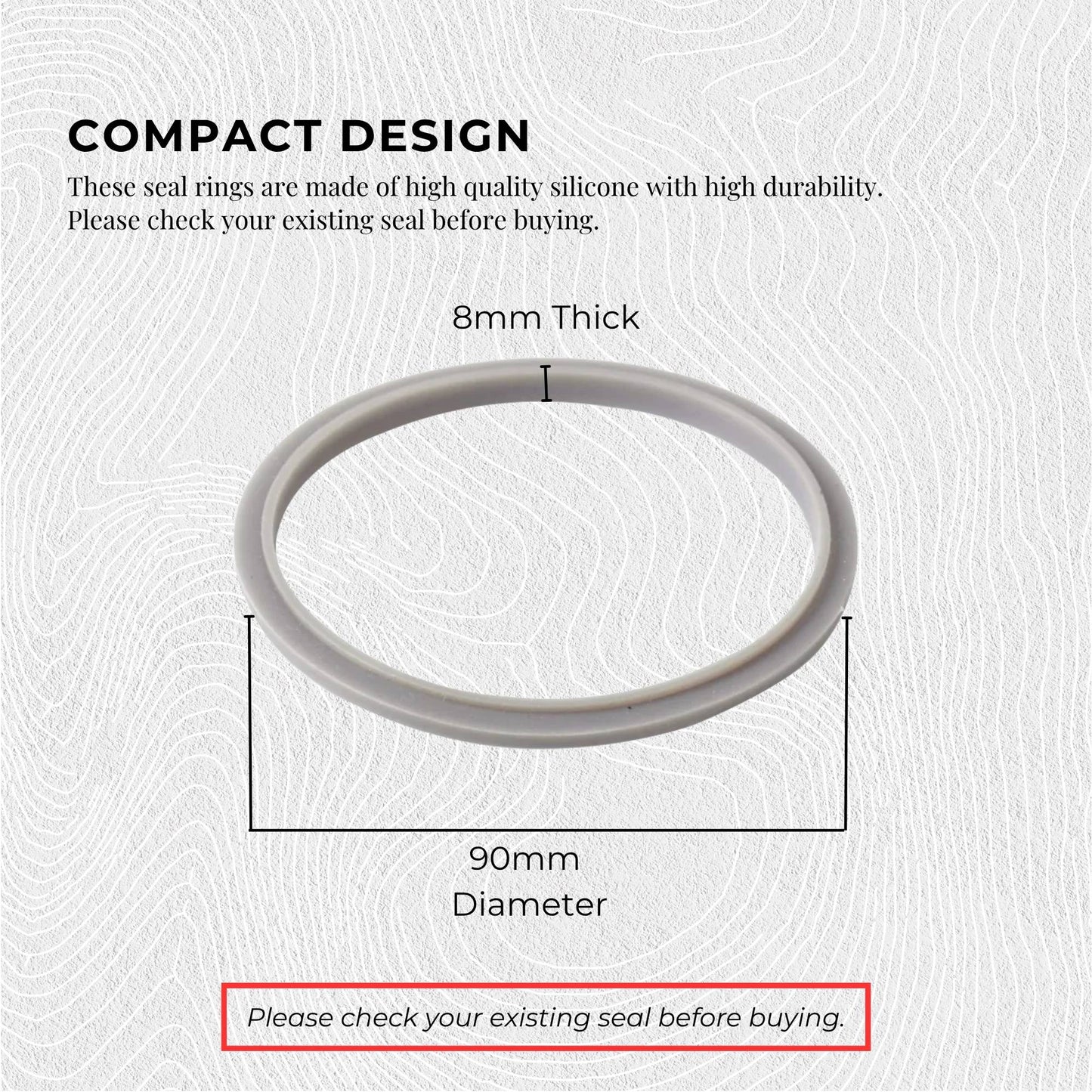 Grey Gasket Seal Ring Compatible with Nutribullet 600 900 1200W 90mm