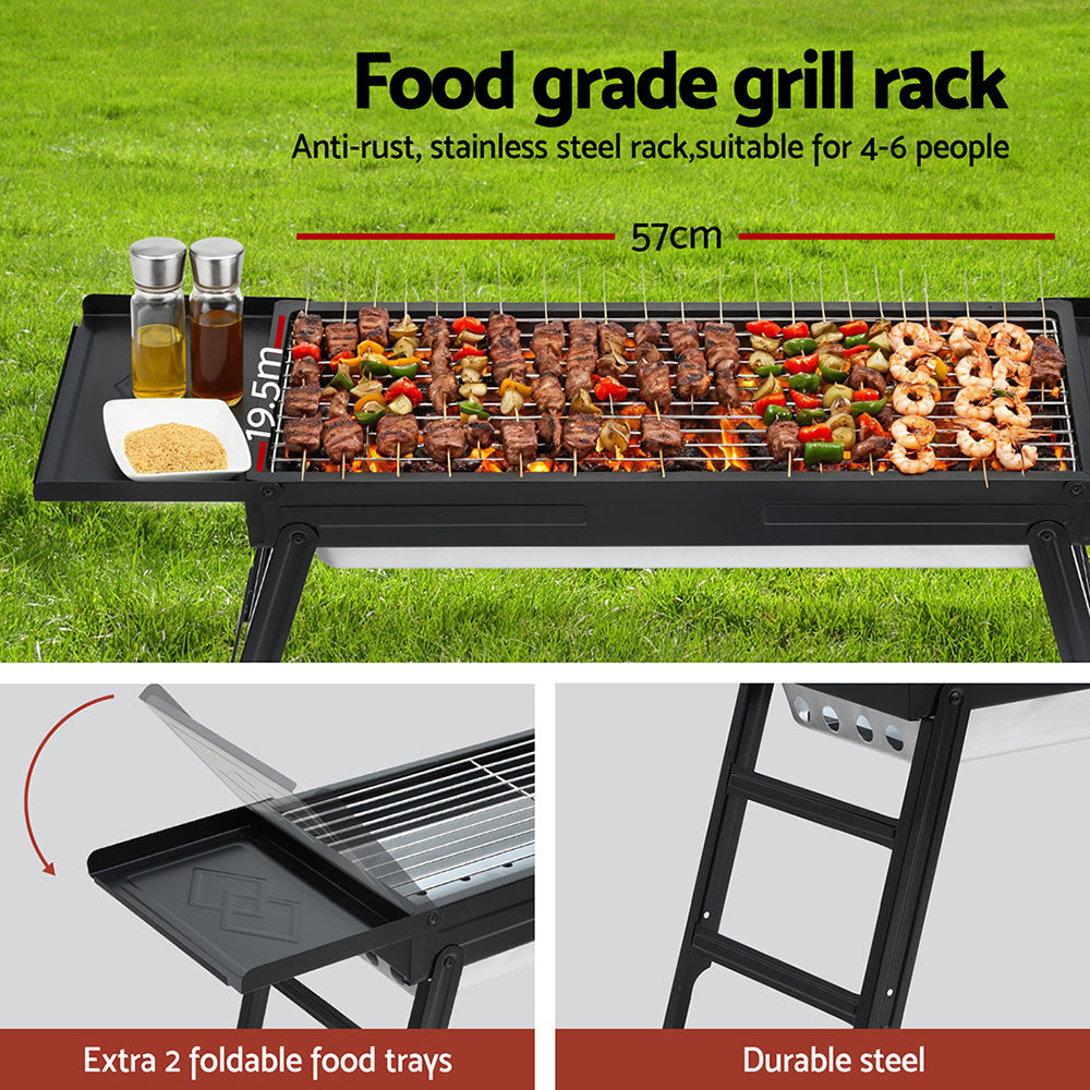 Grillz Charcoal BBQ Grill Smoker Portable Barbecue Outdoor Foldable Camping