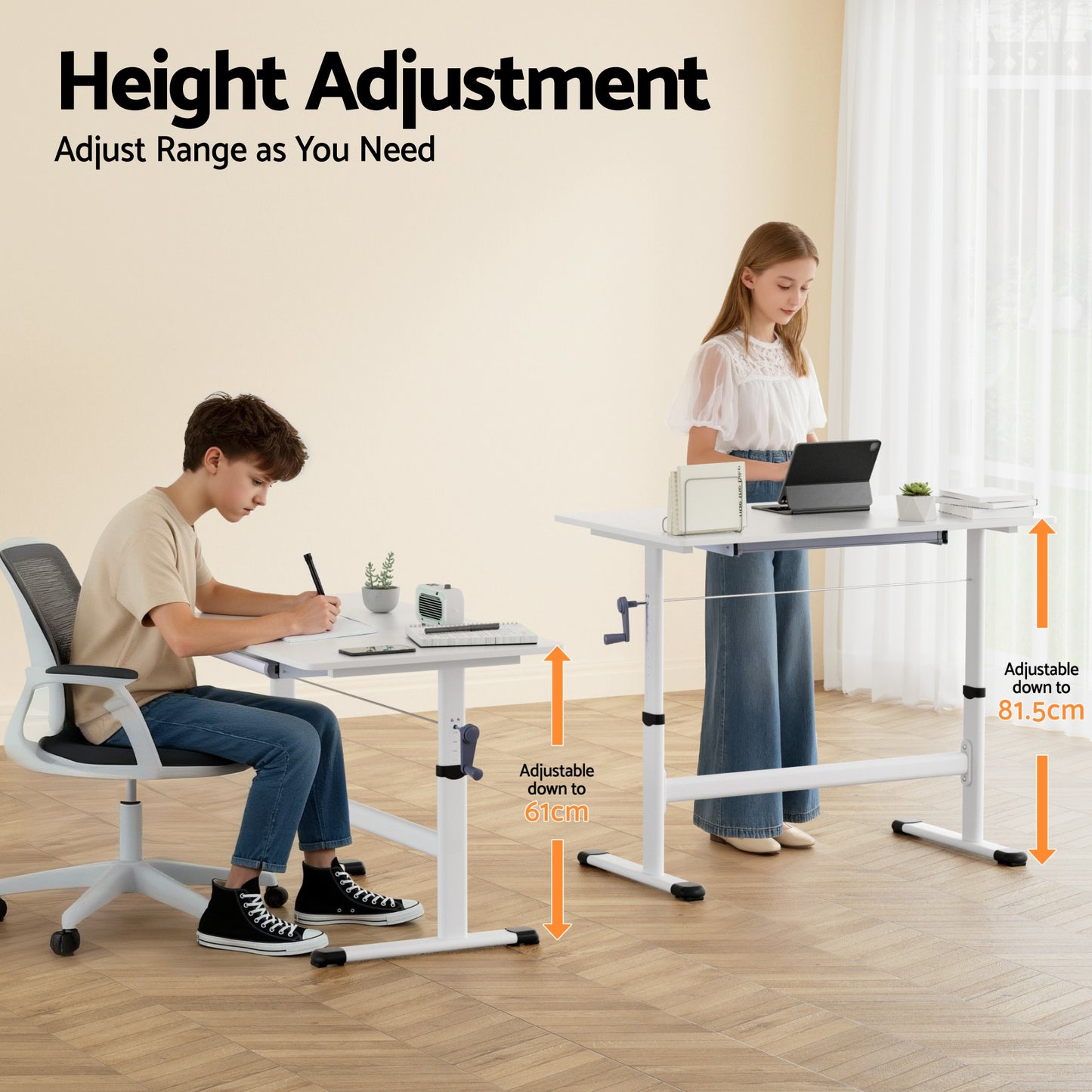 Artiss Standing Desk Height Adjustable Workstation Computer Desks Study 100CM White