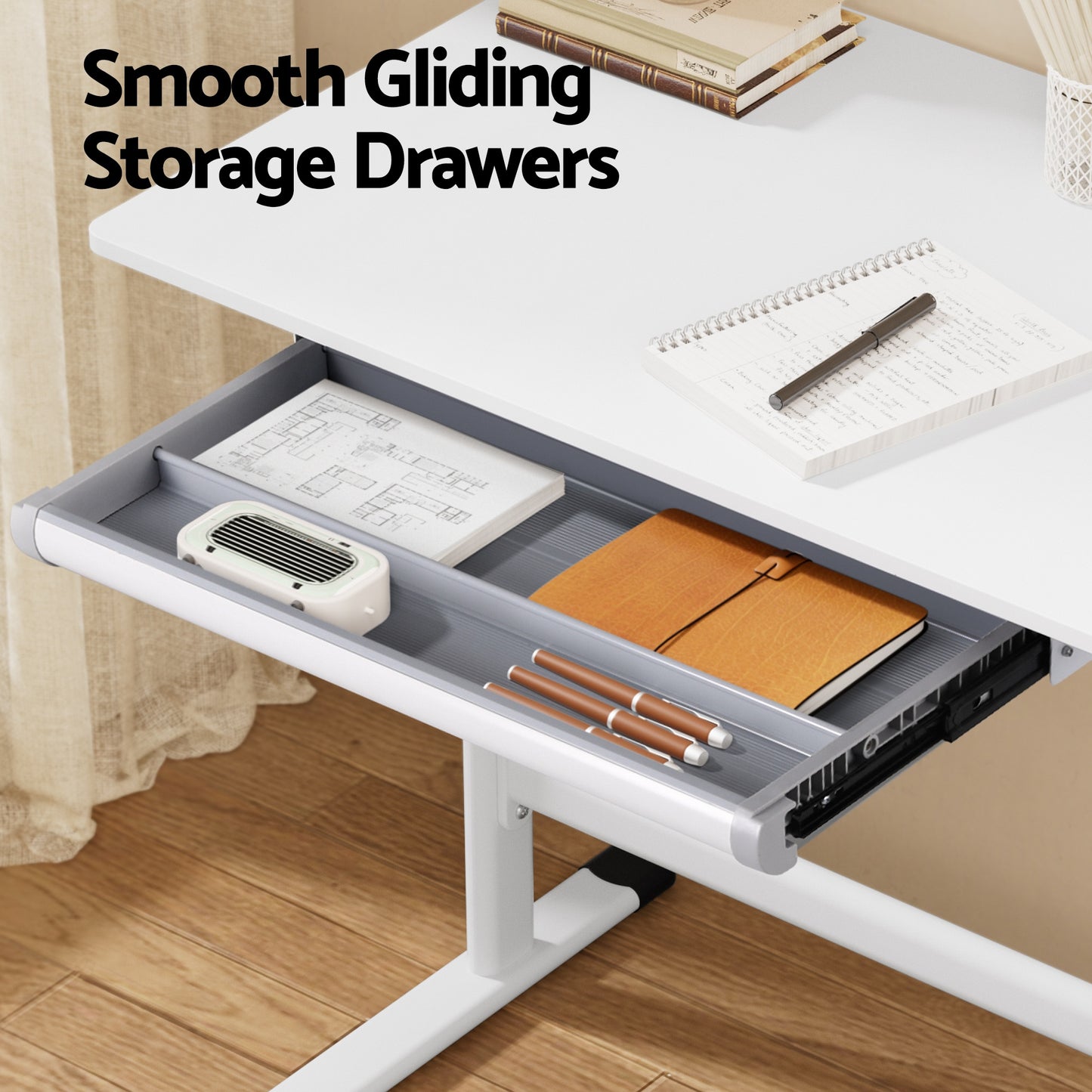 Artiss Standing Desk Height Adjustable Workstation Computer Desks Study 100CM White