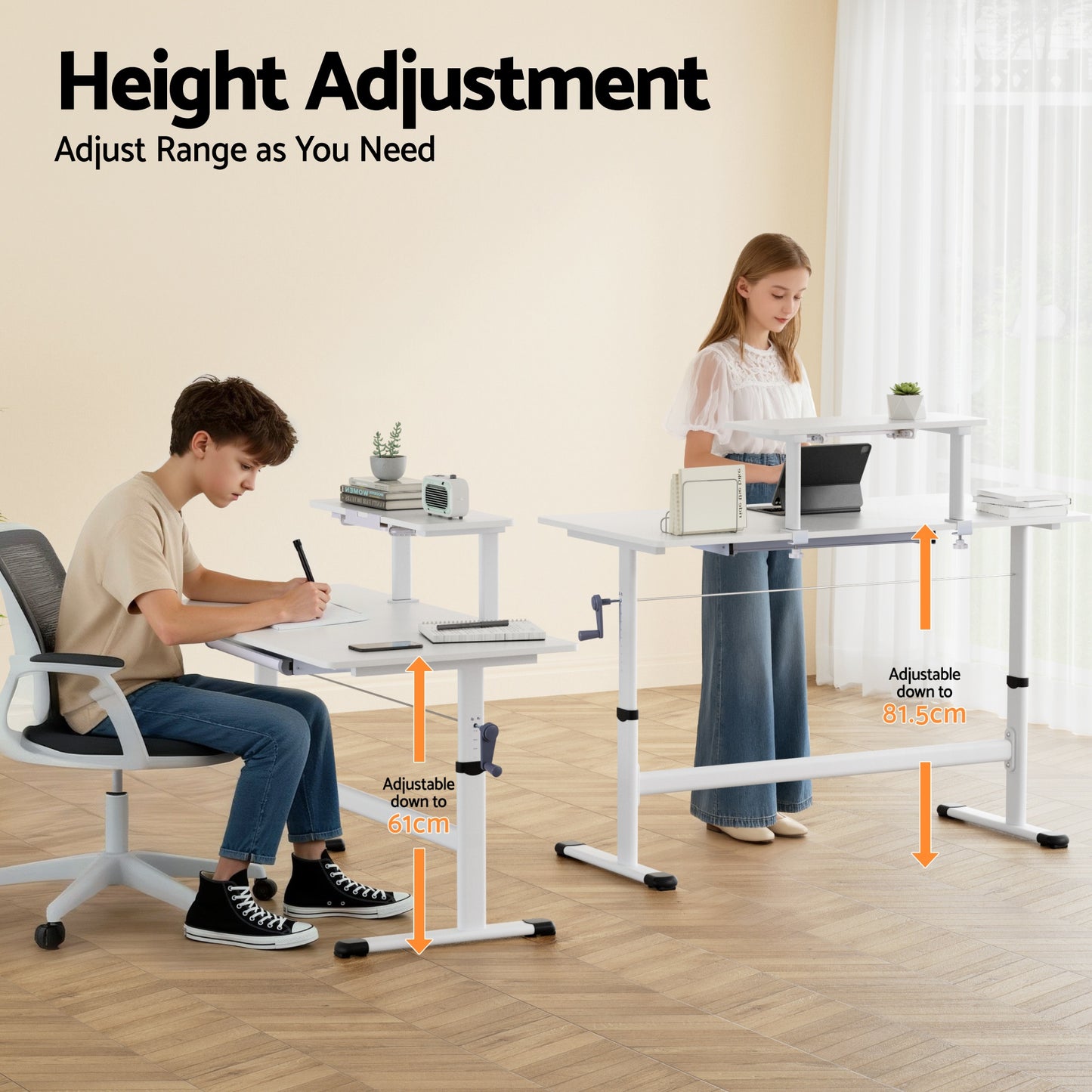 Artiss Standing Desk Height Adjustable Workstation Computer Desks Study 120CM White
